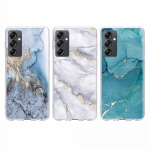Xylota 3 Pi&egrave;ces Coque pour SamsungGalaxy A14 5G 6,8", Transparente &Eacute;tui avec Aesthetic Motif Marbre, Ultra Mince TPU Souple Silicone Housse Antichoc Antirayures Protection Case Cover pour SamsungA14 (AMCREST HOLDINGS, neuf)