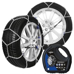 Polaire ESSENTIEL 9 - Paire de Chaines &agrave; Neige Traditionnelle Pour Pneu Auto - Tr&egrave;s Bon Rapport Qualit&eacute; Prix Sur Neige et Glace - Tension Automatique &ndash; Fournie avec sa Bo&icirc;te de Transport et Gants (Avatacar, neuf)