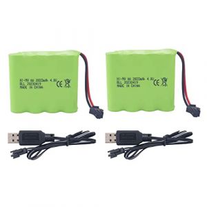 ZYGY 2PCS 4.8V 2800mah AA Batterie Rechargeable &SM-2P Plug avec c&acirc;ble de Chargement USB pour SY-E511 RC excavatrice Voiture Camion d'ing&eacute;nierie E562 TD141 RC Voiture Jouet (Yihongtong technology, neuf)