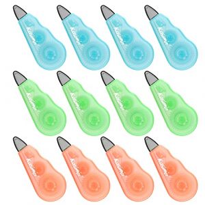 Kasimir Rubans Correcteurs souris correcteur avec capuchon Boîte de 12 Easy Refill Roller correcteur 5mm x 4m Mini fantaisie mignon Roller de colle Valeur Pack pour les étudiants,employés de bureau (Kasimir FR, neuf)