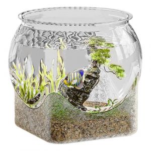 Aquarium Rond, Bols à Poissons pour Aquariums | Réservoir de Poissons d’Aquarium Clair,Petits Aquariums pour Tortue Poisson Betta, Aquarium de Bureau, décoration intérieure (harteua, neuf)