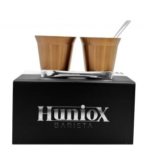 Huniox® 2 x 80 ML Tasse à Café Originale - Verre a Cafe Double Paroi - Tasse Cafe Originale - Tasse de Café - Tasse a Cafe Inox - Verre Double Paroi Café - Tasses Expresso (PINK GOLD, 80 ML) (Huniox, neuf)