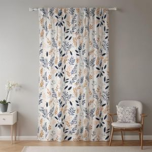 ggaimwf Rideaux de Feuilles botaniques Panneaux de Rideaux de fenêtre Floraux Chalet de Campagne Rideaux naturels pour Chambre à Coucher Cuisine Balcon Séparateur de pièce 132x214cm 1 Panneau (ggaimwf EU, neuf)