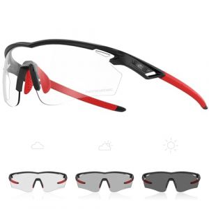 X-TIGER Lunettes de Cyclisme Photochromiques pour Homme Femme Cadre en TR90 Transparente Parfaites pour Vélo VTT et Running Sport (yueshangsports, neuf)