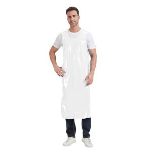Nanxson Tablier TPU léger et imperméable avec bretelles élastiques au dos et liens ajustables à la taille Tablier industriel Tablier de travail pour le ménage, la boucherie, les barbecues CFS0012 (Nasisa, neuf)