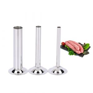 Lot de 3 Tubes de Saucisse, Entonnoir Saucisse en Acier Inoxydable 12/19/32 mm pour Hachoir &agrave; Saucisse Manuel Tubes Poussoir &agrave; Saucisse Outils de Remplissage pour Hachoir &agrave; Viande Taille 8 (yujunds, neuf)