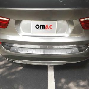 Protection Seuil de Pare-Chocs Arri&egrave;re pour BMW X3 F25 2010 &agrave; 2017, Couverture de Seuil de Coffre, Bande Seuil de Chargement, Style &eacute;l&eacute;gant, en Acier INOX Chrom&eacute; Bross&eacute; (omacfrance, neuf)