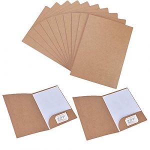 Chemise cartonnée en papier kraft, 12 pcs chemise de presentation a4, chemise de dossiers, classeurs et chemises pour réunion, documents de bureau, école, 310 x 220 mm (Marron) (Wuuooei Direct, neuf)