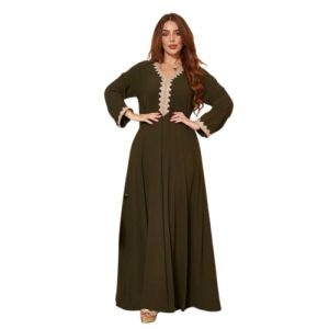 Djellaba Femme qualit&eacute; Premium - Caftan 1 pi&egrave;ce - Sublime djellaba Portable comme Une Abaya Femme - XL (10RG, neuf)