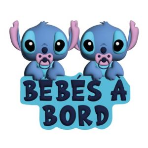 Autocollant bébé à bord, duo à bord, 2 petits garçons à bord, jumeaux à bord, vinyle haute qualité, autocollant voiture, moderne et fun, 100% français (Hellocom34, neuf)