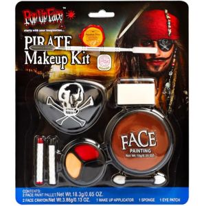 Kit Maquillage Halloween Pirate ELF-GRETTER pour Visage Enfant Adulte avec Palette Peinture Corporelle, Crayons de Maquillage, Masque pour Yeux de Pirate, Kit Halloween Makeup pour Carnaval Cosplay (MaYangMaoYiYouXianGongSi, neuf)