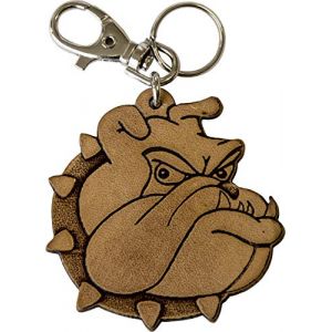 Porte-clés Bulldog Cartoon en cuir véritable - Etabeta Artigiano Toscano - Fabriqué en Italie, marron, Std (ETABETA ARTIGIANO TOSCANO, neuf)