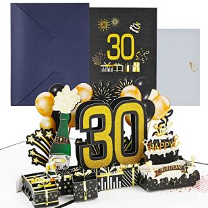 joyoldelf Carte Anniversaire 30 Ans - Carte Anniversaire 3D, Carte Pop up Anniversaire, Cartes de V&oelig;ux Avec Enveloppe Pour Femmes, Paternit&eacute;, Maman, Filles, Hommes, Amis, Famille, Compagnon (DOUKOU Store, neuf)