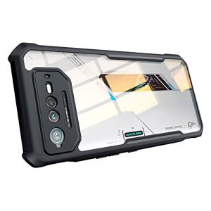 GIOPUEY Coque pour ASUS ROG Phone 6/6D/6 Pro, Transparent PC Doux Silicone TPU Assembl&eacute; Housse Bumper, [Antid&eacute;rapant] Ultra-Mince Armor Antichoc Coque pour ASUS ROG Phone 6/6D/6 Pro (Noir) (GIOPUEY, neuf)