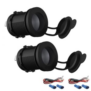 YONGMING Etanche Prise Allume-Cigare 12V Prise de Courant Cigarette Lighter Socket Bateau Moto RV Prise Allumeur Prise de Courant 12V 24V Prise étanche avec Fil Fusible，Paquet de 2 (YongMing Automotive Accessories, neuf)