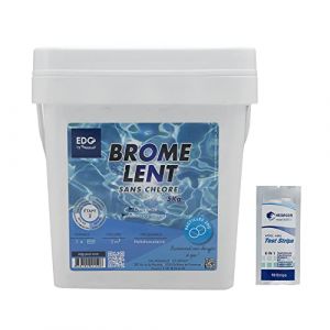 EDG by AQUALUX Brome Lent Pastilles 20g - 5kg | Brome Permanent - Désinfection Régulière - Dissolution Lente + 10 Tests HPS OFFERTS 6 en 1 (HEXAGON PISCINE ET SPA, neuf)
