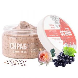 BODI BEAUTY &ndash; Gommage corps rose bulgare exfoliant au sucre & corindon 330 ml &ndash; &eacute;limine les peaux mortes, lisse le grain, hydrate | huile de chanvre, karit&eacute;, allanto&iuml;ne, panth&eacute;nol | &eacute;clat imm&eacute;diat (My_Beauty_Box, neuf)