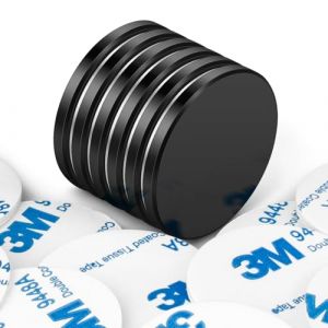 Wukong 32&times;3mm Aimant N&eacute;odyme Aimant Adhesif, 6 Pi&egrave;ces Aimant Puissant Aimant Noir, Aimant Autocollant Puissant pour Plaques Magn&eacute;tiques, Planches en Bois et Carreaux (Loonfa, neuf)