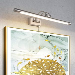 TYhogar LED 12W IP44 Miroir Applique Murale Éclairage De Salle De Bain Nickel Intérieur Éclairage Avec Interrupteur 60cm 3000K Appliques Pour Tableaux et Vitrines Bras Réglable Lampes De Lecture (TYhogar, neuf)