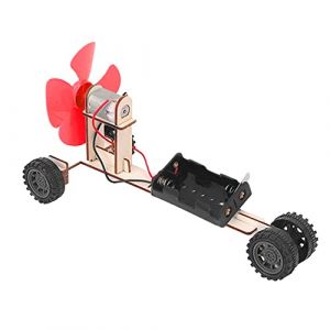 Voiture éolienne électrique en Bois, Kit de Modèle D'expérience Scientifique de Voiture éolienne électrique en Bois Bricolage Modèle de Moteur de Lame de Ventilateur Jouet éducatif pour Enfants Garçon (Cairhuir, neuf)