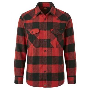 ROCK-IT Apparel&reg; Chemise &agrave; Manches Longues en Flanelle pour Homme Chemise &agrave; Carreaux &agrave; Carreaux de b&ucirc;cheron d'europe S-5XL Couleur Plaid rouge-5XL (Triton Style - Merchandising, neuf)