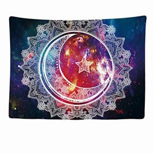 Ulticool &ndash; Tapisserie Murale D&eacute;corative Chambre - Mandala Blanc Soleil Lune - 200 x 150 cm Grand &ndash; Papier Peint Tissu &ndash; Tapestry Aesthetic Wall - D&eacute;coration Panoramique (Ulticool, neuf)