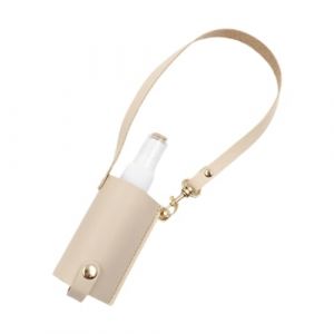 MagiDeal Bouteille de voyage vide avec porte-clés en cuir, à clipser sur les sacs à dos et les sacs à main, 60 ml pour les activités de plein air, Beige (Grand Plaisir 360, neuf)