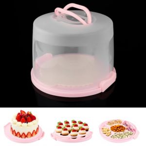 MUXHEL Boîte de transport en plastique pour gâteaux de 25,4 cm - 30 x 26 x 22 cm - Boîte à gâteau hermétique avec poignée et couvercle - Grand récipient portable pour gâteaux, biscuits, gâteaux (MUXHEL, neuf)
