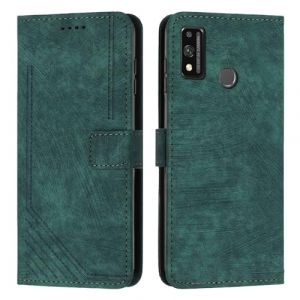 XFDSFDL&reg; Cas de pour Honor 8X / 9X Lite JSN-L21/22/23 (6,5 Pouces) PU Cuir Housse Flip Coque Impression de Stries avec Support Magn&eacute;tique Fermeture Portefeuille &Eacute;tui de Protection Vert (LingDan, neuf)
