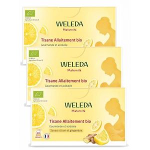 Weleda Tisane allaitement bio Citron Gingembre lot de 3 boites de 20 sachets (WEBPARA, neuf)