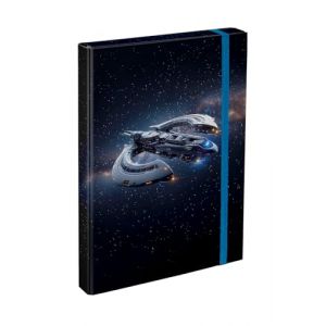 Baagl Bo&icirc;te de classement pour cartable - Chemise A4 pour enfants avec &eacute;lastique et rabat int&eacute;rieur - Classeur avec &eacute;lastique pour gar&ccedil;on (Spaceship) (PRESCO GROUP A.S., neuf)