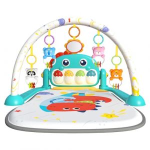 Eners Baby Gym Tapis d'activités musicales Kick & Play Piano Baby Play Gym Temps de ventre Tapis rembourré pour bébé nouveau-né tout-petit (Bleu) (Ener-EU, neuf)