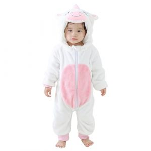 Monstoyo Grenouill&egrave;re Hiver B&eacute;b&eacute;, Combinaison Pyjama Flanelle Animaux Licorne Dinosaure, Combi Pilote &agrave; Capuche, Cute Enfant Gar&ccedil;on Fille Licorne Blanc 80(6-12 Mois) (Monstoyo, neuf)