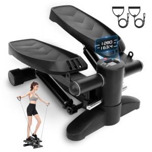 Mini Stepper pour la Maison avec Power Ropes Stepper Fitness Up Down Swing avec écran Intelligent pour la Maison, Home Trainer 150 kg (01 - Niveau de résistance Non réglable) (GOQELK, neuf)
