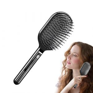 Brosse démêlante, brosse de massage à coussin d'air avec poils rétractables, brosse à cheveux pour cheveux épais, peigne de massage auto-nettoyant antistatique pour femmes et filles (cloanr, neuf)
