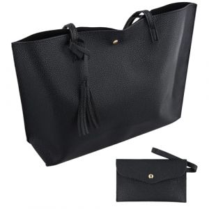 volumoon Sac &agrave; Main, Cabas Femme, Grand Format et Capacit&eacute;, Fourre-Tout Cuir PU Souple, Sac Ordinateur Femme Sac &agrave; Bandouli&egrave;re Tendance avec Poches Cuir pour Travail Voyage Shopping (B) (Baijru, neuf)