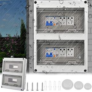 Coffret Distribution Saillie, Bo&icirc;te &agrave; Fusibles Saillie Armoire &eacute;lectrique Ip65 &eacute;tanche Avec Porte 2 Rang&eacute;e Pour 24 Modules Distributeur Saillie Pour Jardin Ou Ext&eacute;rieur Correspond &agrave; Norme Pi&egrave;ce Humide (attempty, neuf)