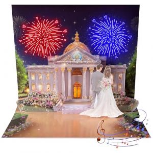 Joli Coon Carte mariage &eacute;lectronique avec musique et lumi&egrave;re - Carte de mariage pop up 3D avec enveloppe et autocollant scell&eacute; - 20 x 15 cm (JoliCoon, neuf)