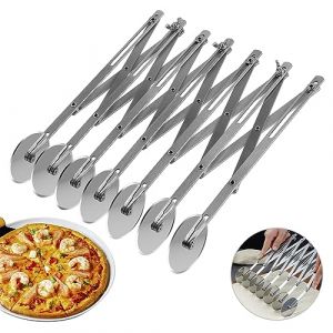 DBREAKS Roues Roulette &agrave; Pizza, roulette &agrave; P&acirc;te, coupe-pizza r&eacute;glable, coupe-pizza multi roue, coupe-p&acirc;te acier inoxydable, rouleau de pizza de haute qualit&eacute; pour cuisine cuisson,7roues (AMIGOB, neuf)
