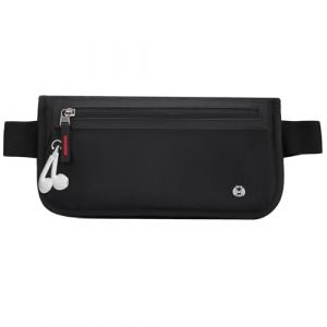 DiULi Sac &agrave; La Taille Ceinture de Course Homme Femme, Sacoche Banane Sac &agrave; Dos Etanche R&eacute;glable pour Cyclisme Gym Jogging Balade Escalade Voyage Randonn&eacute;e Vacances, &Eacute;tui &agrave; Rabat-Noir (Cinye, neuf)