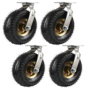 Industrielle Pneu Gonflable, 4pcs Roulette Pivotante En Caoutchouc, Roue Increvable, Chariot Pneu &Oslash; 15cm/20cm/25cm, Facile &Agrave; Installer, Roues De Remplacement Pour Tables De Travail (zhilirongxiang, neuf)