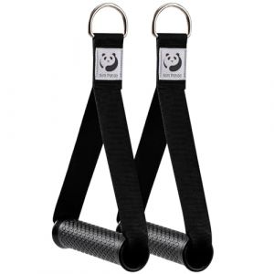 Slim Panda Poignée de Résistance, 2 Pièces Poignet de Tirage en Nylon Solide pour Fitness, Pull up Handle en D sans Couture pour l'exercice de Fitness Gym Pilates Yoga Crossover Triceps, Noir (Slim Panda Sports, neuf)