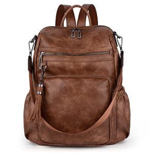 Uto Femmes Sac à bandoulière Sac à Dos Femmes Voyage Fashion Designer Grande Taille Vegan Cuir Femmes Fringe Brun (UTO Bag, neuf)
