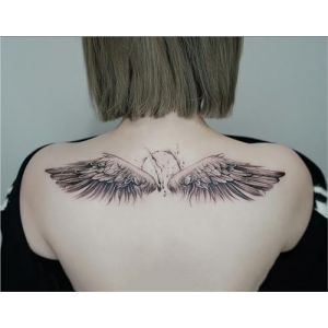 Deux autocollants de tatouage à base de plantes, ailes d'ange ailes dos poitrine jus femme mâle semi-permanent, imperméable longue durée, autocollant de tatouage faux tatouage (CHJWEIHHERT, neuf)
