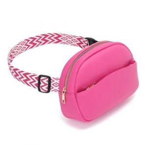 Vezluax Sac Banane Femme Sac Bandoulière Élégant Petite Sacoche Femme Sacs Bandouliere en Cuir Vegan Cadeau Soeur pour Femmes avec Sangle Réglable Rouge Carmin (Vezluax, neuf)