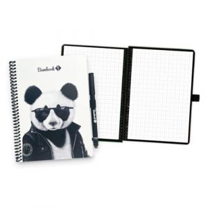 BAMBOOK Cahier Effacable - Limited Edition Artist Collection - Panda By Rajacenna - Couverture Souple - A5 - Quadrill&eacute; - Carnet R&eacute;utilisable, Connect&eacute; (Bambook products, neuf)