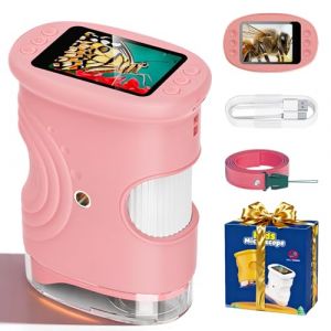 Microscope Num&eacute;rique pour Enfants, 50-1000X Portable Rechargeable Microscope Num&eacute;rique, IPS 2&Prime;, 8 Lumi&egrave;res LED, Scientifique et Jouet &Eacute;ducatif pour Enfants 3&ndash;12 Ans (dongguanshihaoyangdashangmaoyouxiangongsi, neuf)