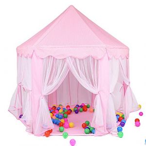 OHMG Tentes de Jeu, tentes de Jeu, pour Enfants, ch&acirc;teau, f&eacute;e, hexagonale, Jouets pour Enfants ou Tout-Petits, Jeux d'int&eacute;rieur ou d'ext&eacute;rieur, Rose (jusiZL, neuf)
