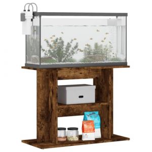 Tomostar Support pour Aquarium, Meuble pour Aquarium Meuble de Base Table d'aquarium ch&ecirc;ne fum&eacute; 80x35x60 cm bois d'ing&eacute;nierie (Tomostar, neuf)