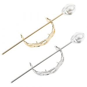 Healvian 2 Pièces Épingle à cheveux pinces cheveu hairpin chignole pinces à chignon pour cheveux épais joyaux de cheveux pour femmes pince à cheveux chignon pince à queue de cheval alliage (Le Sengyu, neuf)